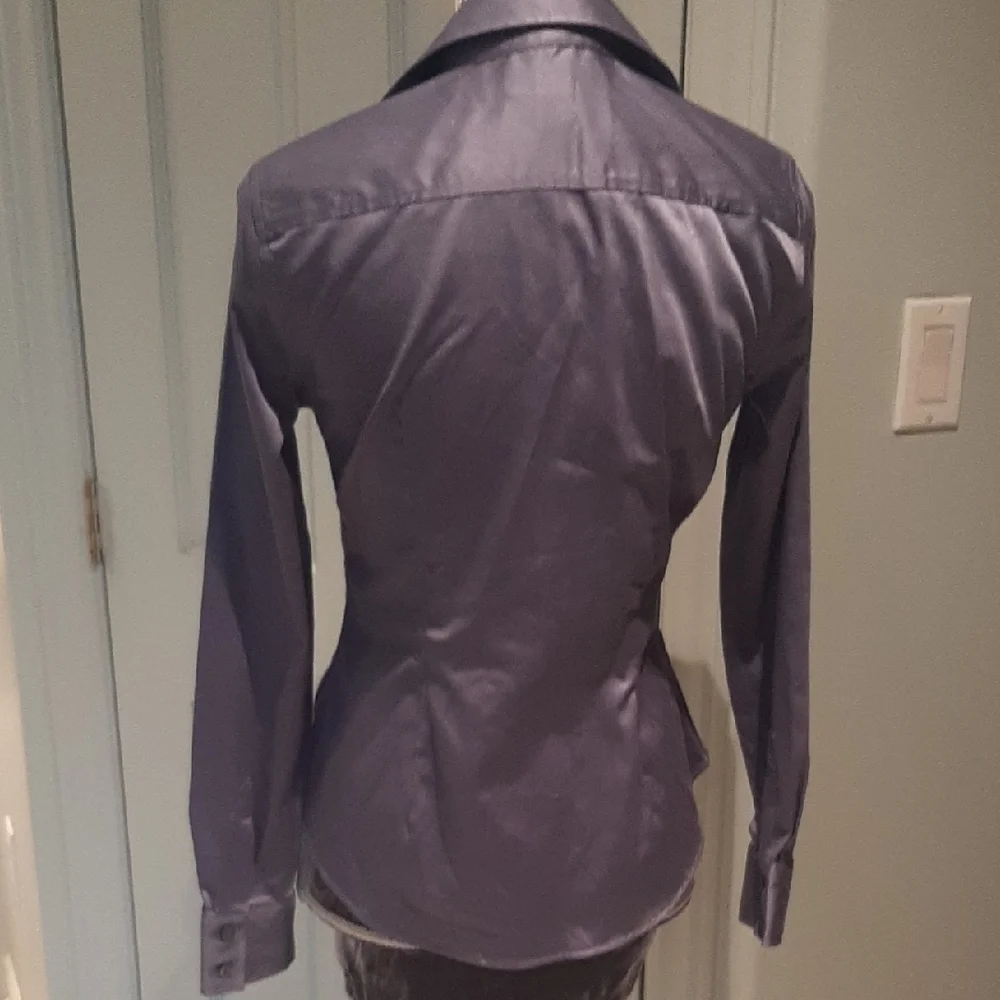 NWOT Banana🍌Republic SOFT Deep BLUE🗨NON-IRON FITTED🗨STRETCH Button Down SZ6P - Picture 5 of 9